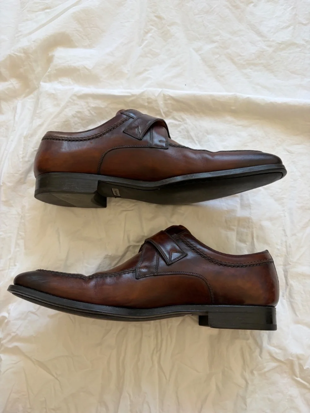 Magnanni Brown Monkstrap Shoes - Size 9